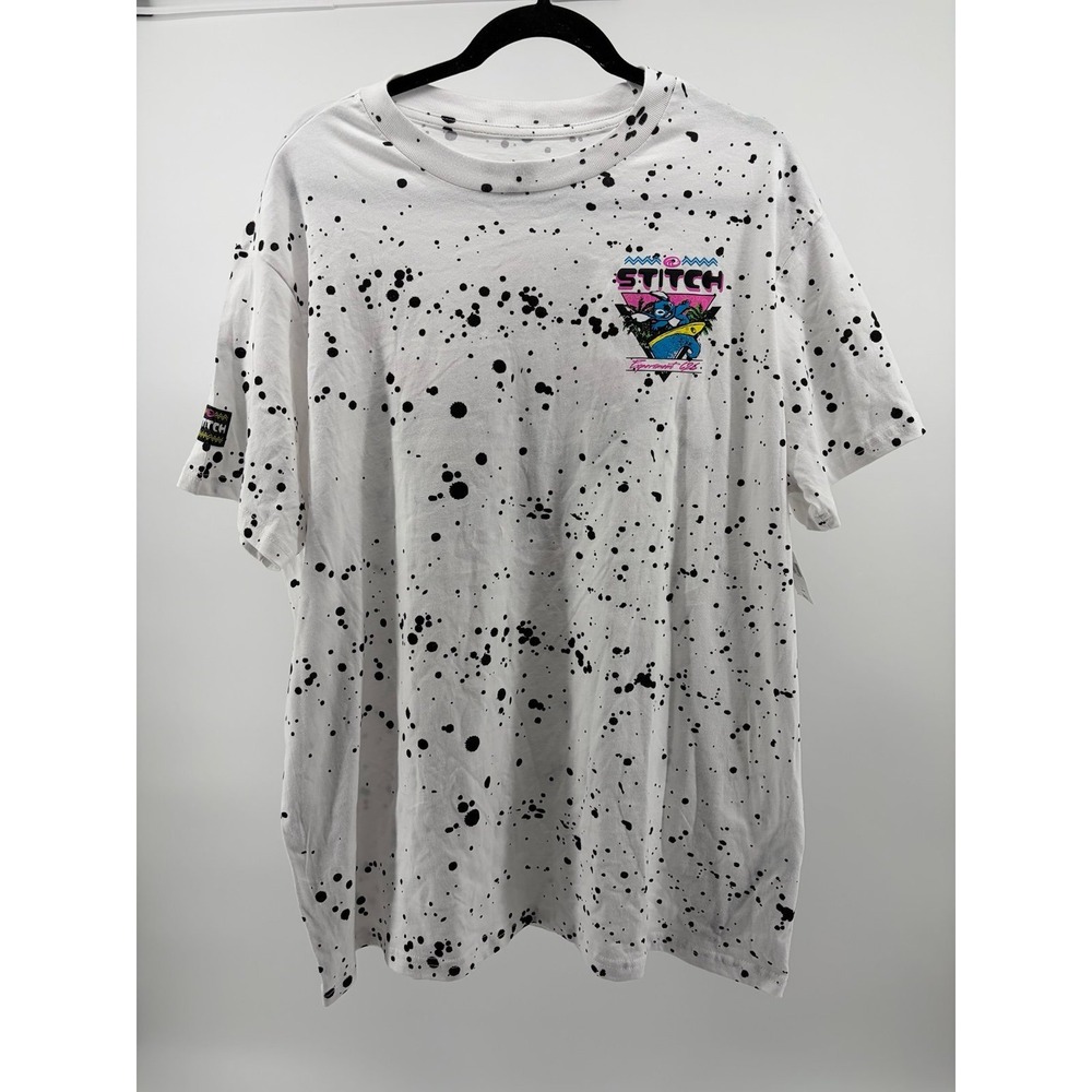 Disney WDW Stitch Experiment 626 T Shirt, Paint Splatter, Unisex, Size Large NWT
